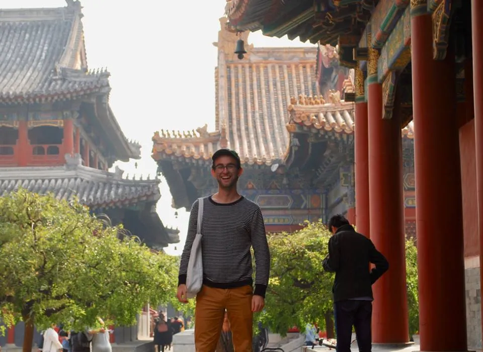 Photo of Michael Collins on a street in China